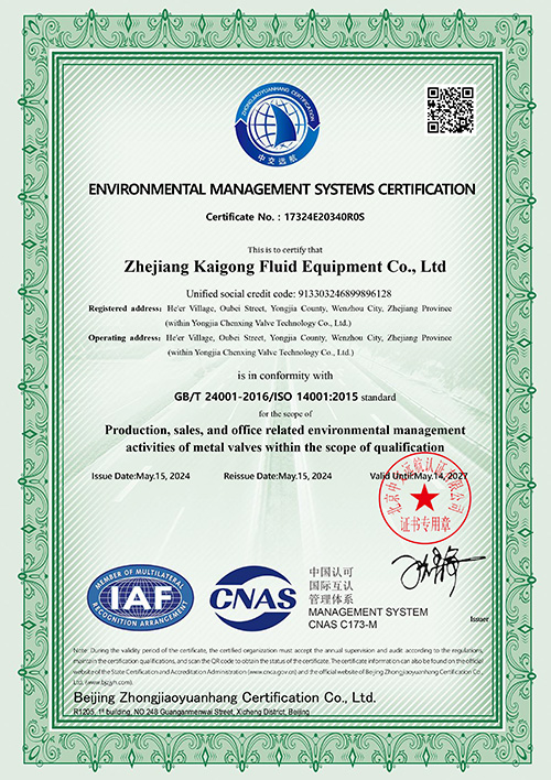 ENVIRONMENTAL MANAGEMENT SYSTEMS CERTIFICATION